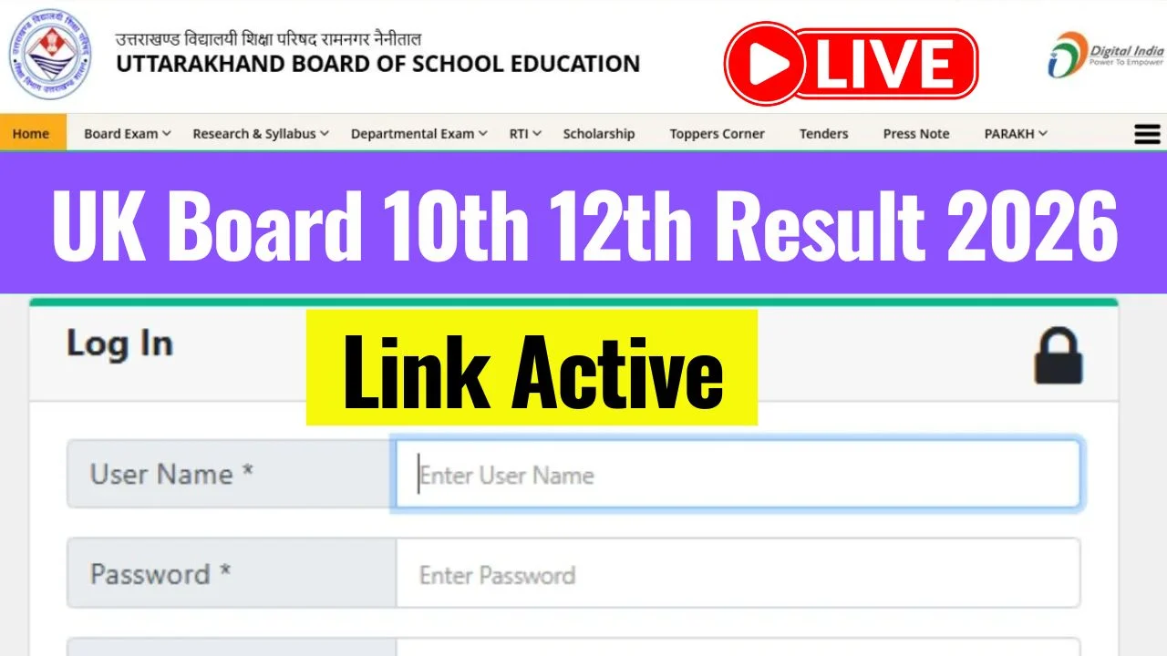UBSE UK Board 10th 12th Result 2026 Live