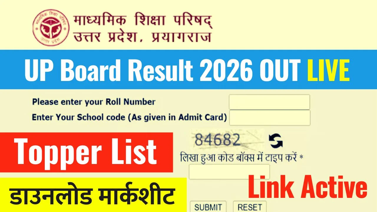 UP Board Result 2026 OUT LIVE